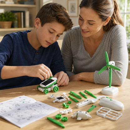 6-in-1 Solar Robot Building Kit in use