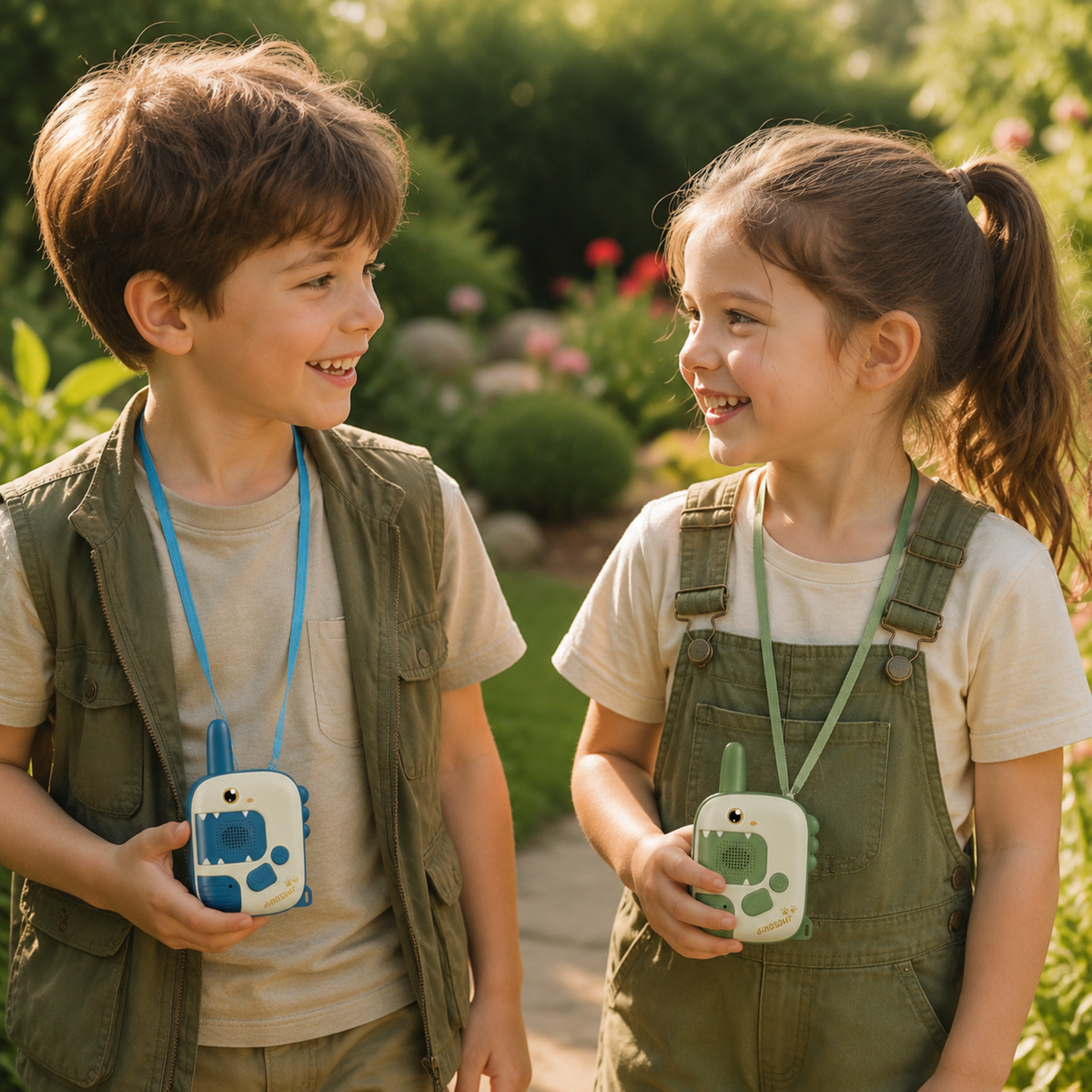 Kids Dinosaur Walkie-Talkies – 2-Pack in use