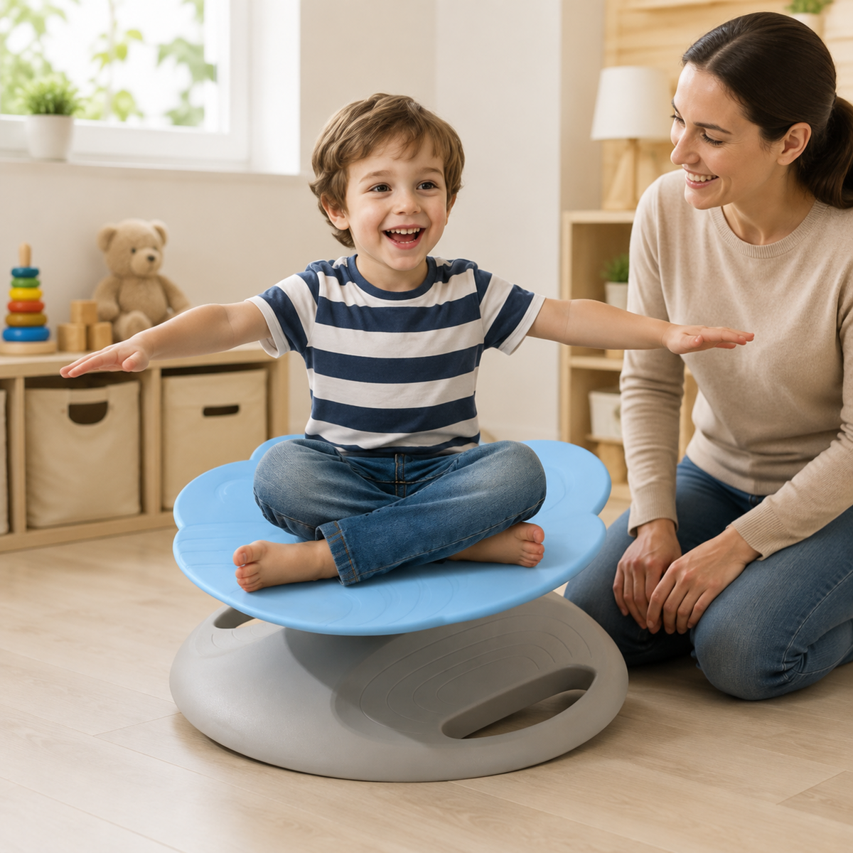 Kids 360° Sensory Spin Chair in use