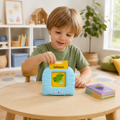 Talking Flash Cards Learning Toy in use