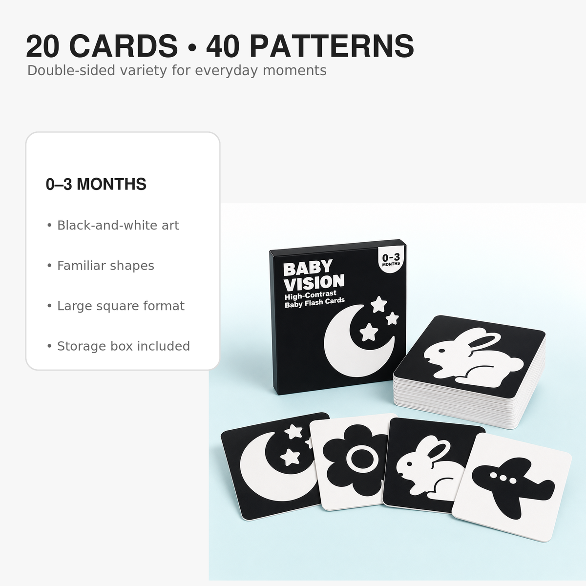 High-Contrast Baby Flash Cards – cards set
