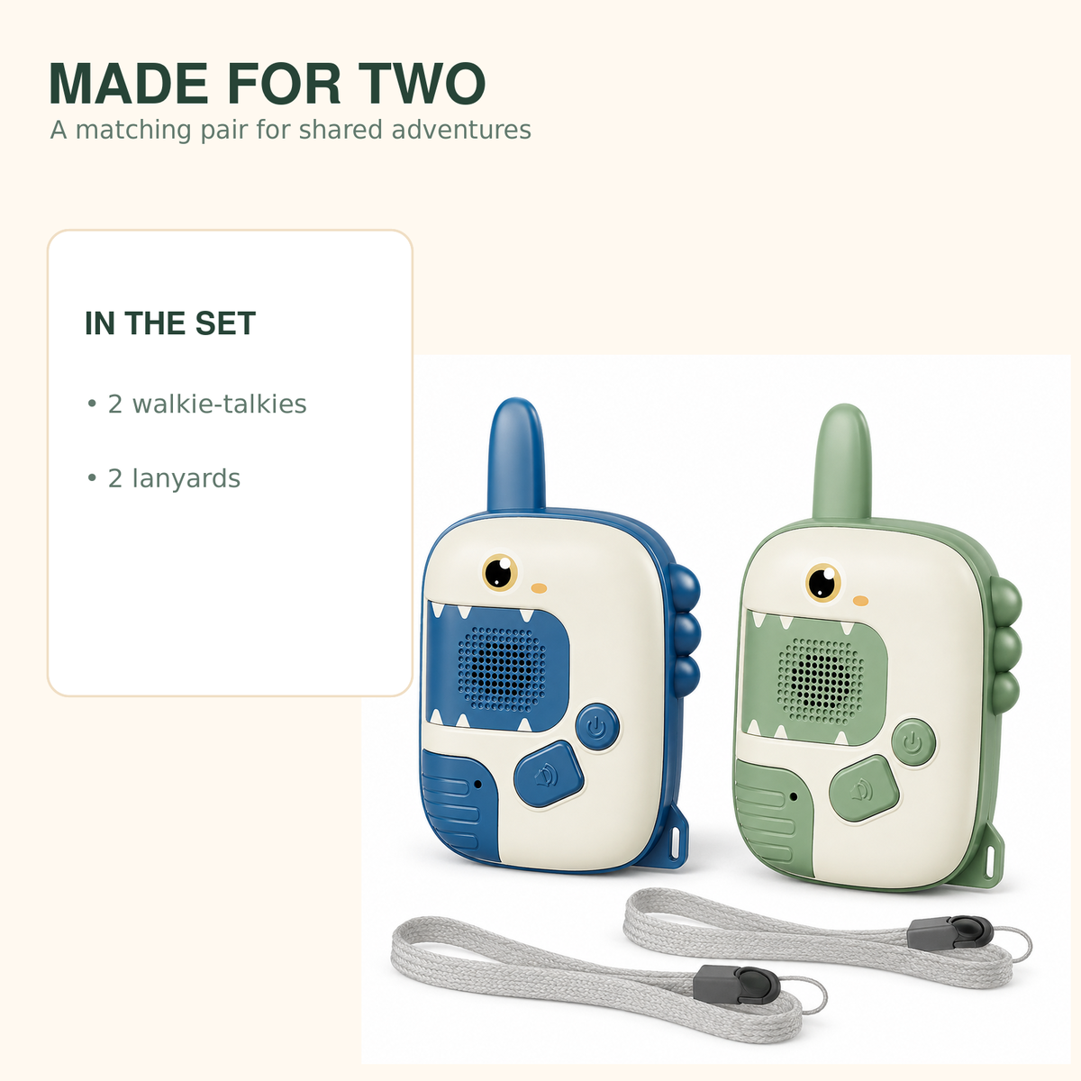 Kids Dinosaur Walkie-Talkies – 2-Pack – talkies contents