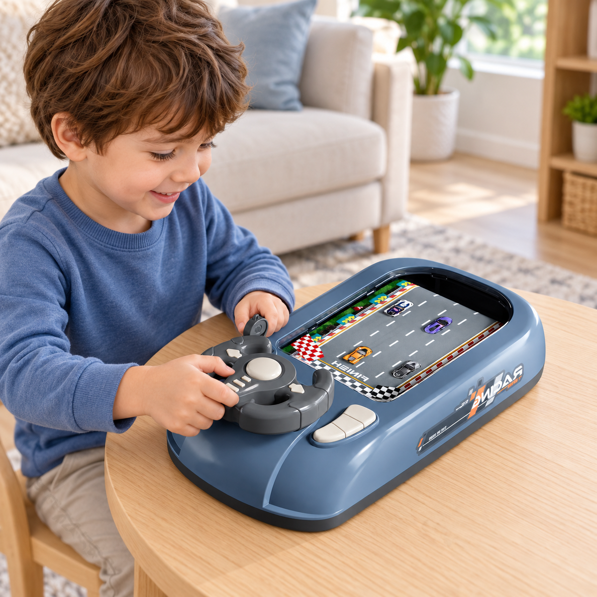 Kids Interactive Driving Steering Wheel in use