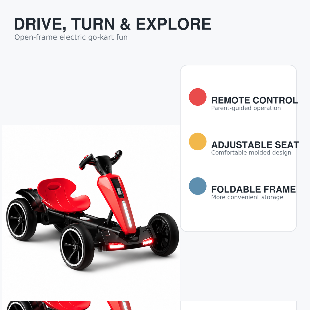 Kids Electric Ride-On Car with Remote Control – on features