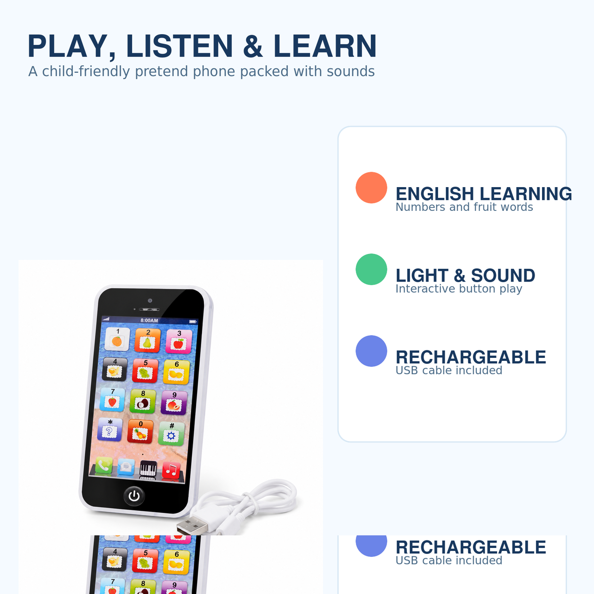 Kids Musical Learning Phone – phone features