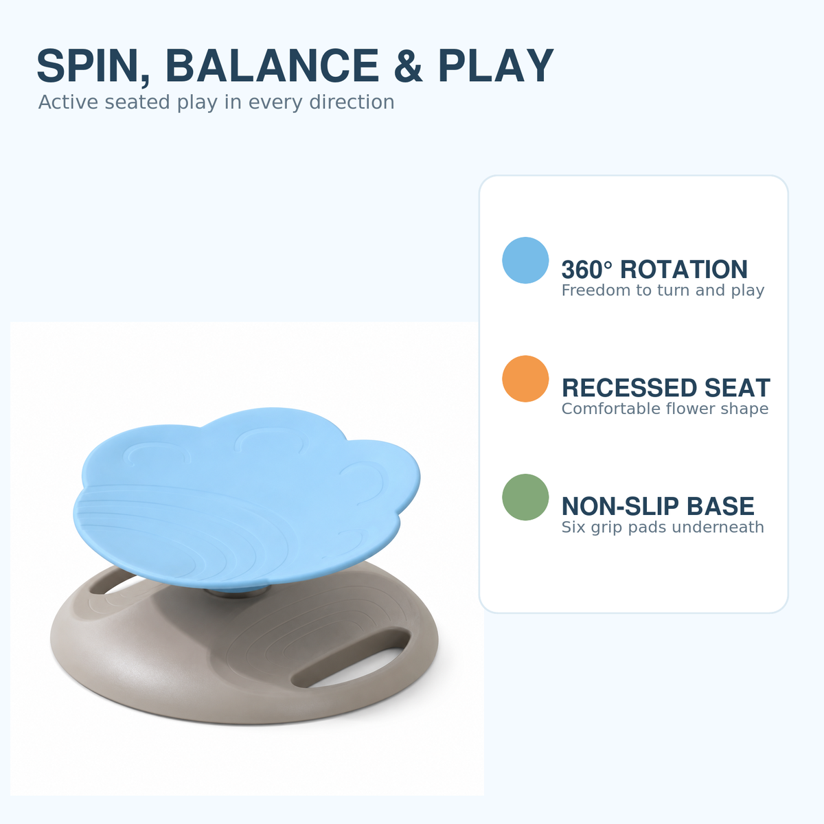 Kids 360° Sensory Spin Chair – chair features