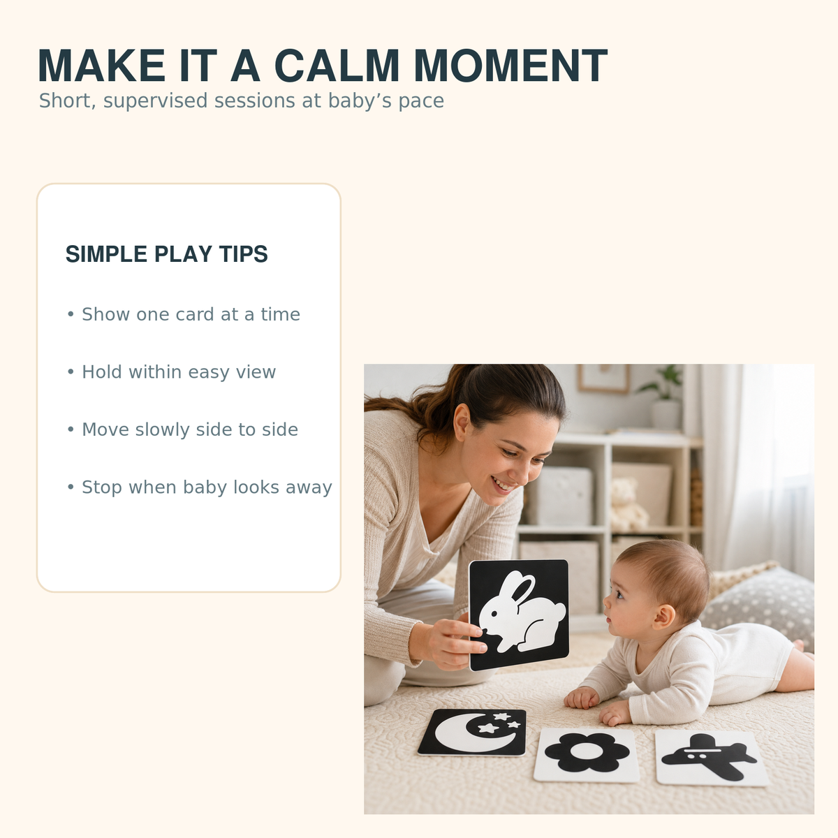 High-Contrast Baby Flash Cards – play tips