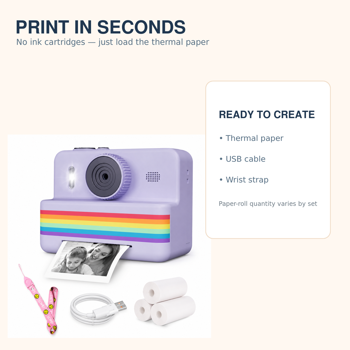 Kids Instant Print Camera – 2.8-inch HD – camera printing