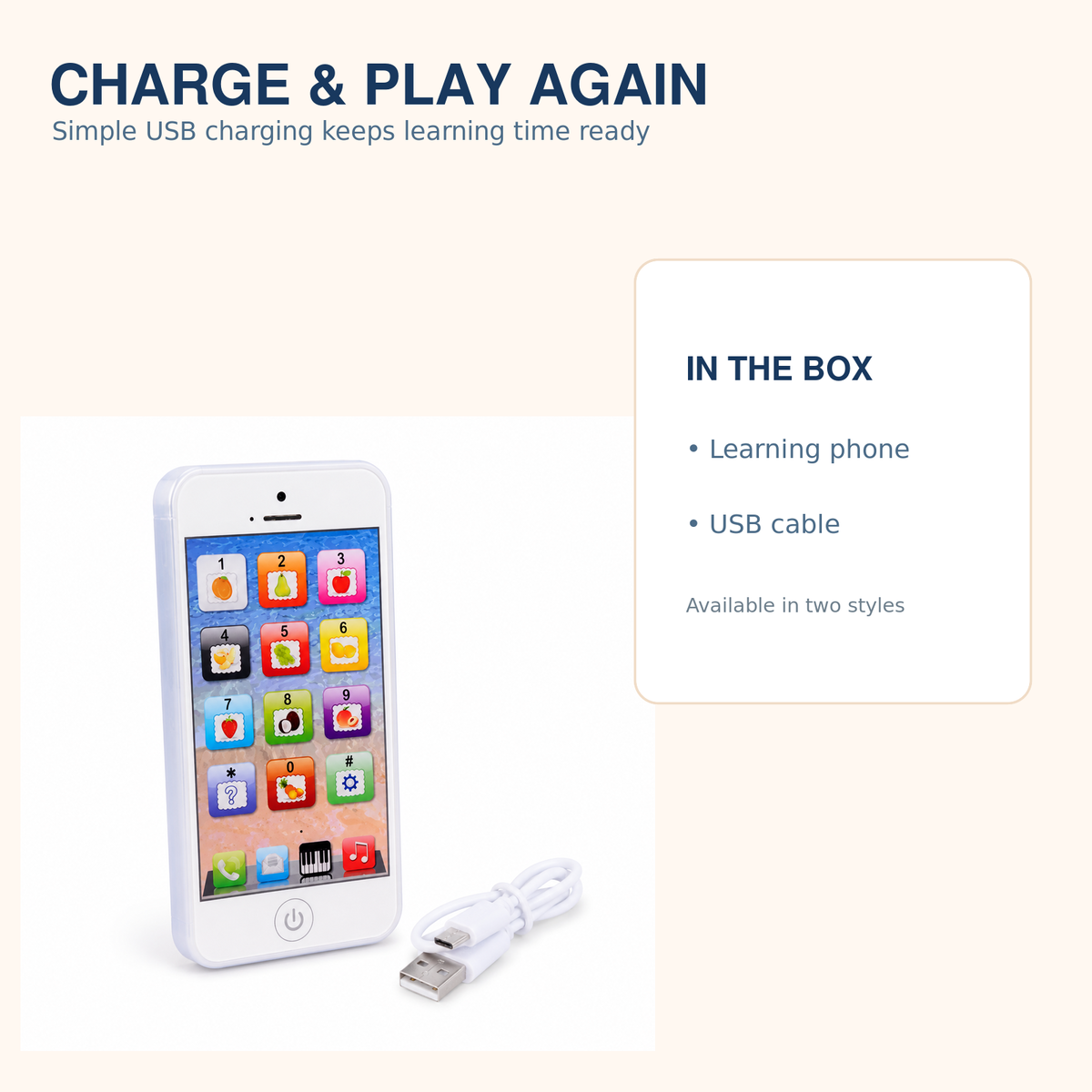 Kids Musical Learning Phone – phone charging