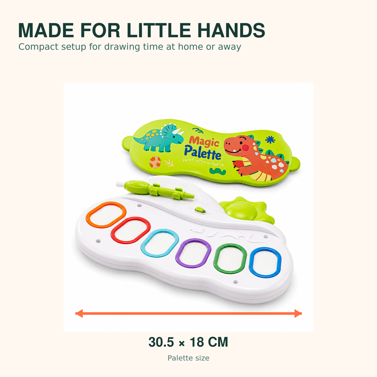 Mess-Free Kids Drawing Palette – palette dimensions