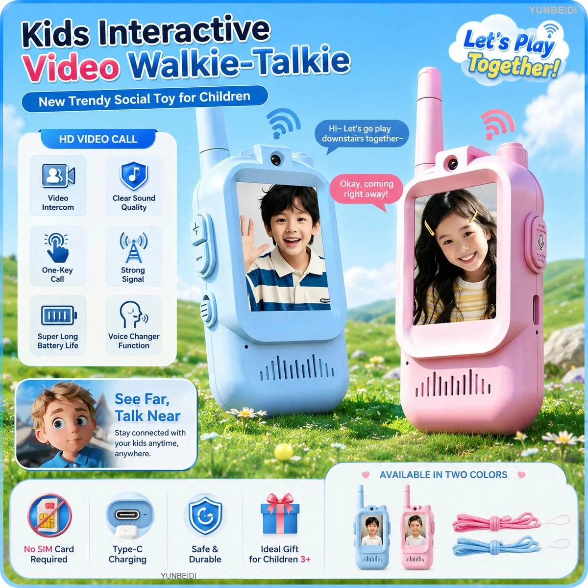 Kids Video Walkie-Talkies – 2-Pack