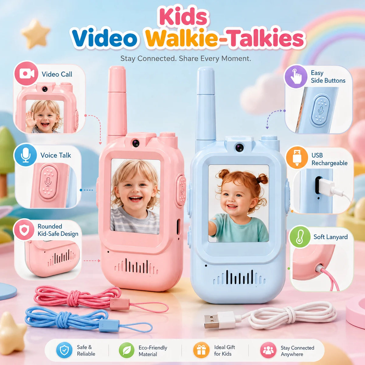Kids Video Walkie-Talkies – 2-Pack